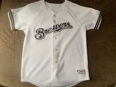 MILWAUKEE BREWERS MLB Baseball Jersey Size Large L AUTHENTIC MAJESTIC WOMENS • $24.95