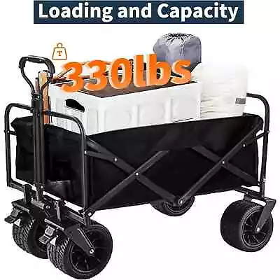 Heavy Duty Utility Collapsible Wagon With All-Terrain 4In×7In WheelsLoad 330 Lb • $125