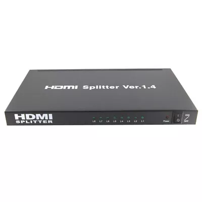 8 Port HDMI Y Splitter 1 In 8 Way Output Mirror Display Audio Video HD V 1.4 • $34.99