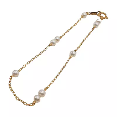 MIKIMOTO K18 Pearl Bracelet Yellow Gold Used • $325