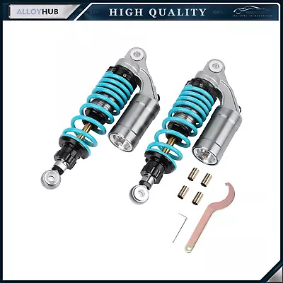 2x Motorcycle 11  280mm Blue Air Rear Shock Absorber Suspension Universal • $57.12