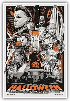 Retro Halloween Movie Poster Horror Movie Poster 1978 Michael Myers Wall Art • $49.99