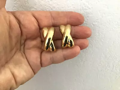 Givenchy Gold Plated X Criss Cross Style Large Clip On Earrings  • $49.99