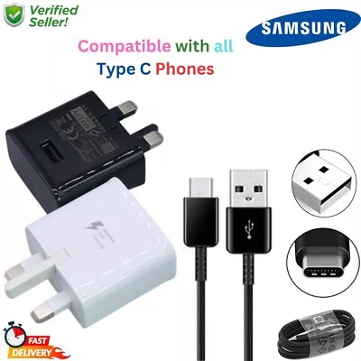 Original 15W Fast Charger Plug & USB Cable For Samsung Galaxy S10 S10e S10+ Plus • £8.99