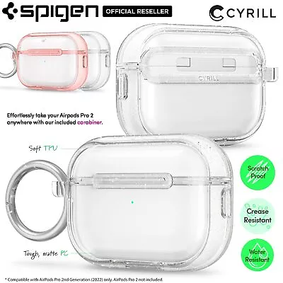 For Apple AirPods Pro 2 Case SPIGEN CYRILL Shine Strap Slim Soft TPU Clear Cover • $34.99