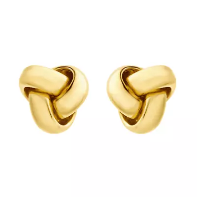 TJC 9ct Yellow Gold Knot Stud Earrings For Women • £80.99