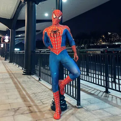 Raimi Spiderman Tights Adult Mens Kids Cosplay Costume Suit Fancy Dress Party UK • £11.56