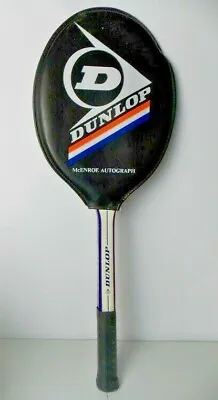 $135.09 • Buy John McEnroe Dunlop Autograph Wooden Tennis Racquet Original Cover Vintage EUC
