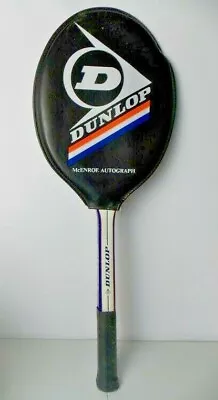 $131.71 • Buy John McEnroe Dunlop Autograph Wooden Tennis Racquet Original Cover Vintage EUC