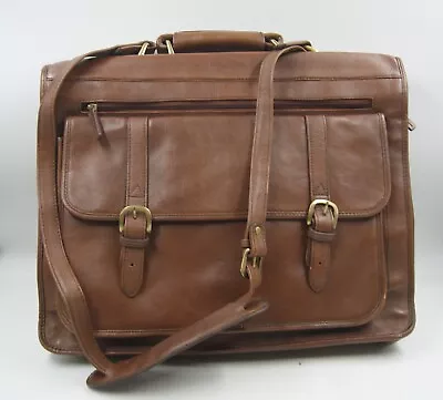 Hidesign Mens Handbag Brown Leather Crossbody Strap Laptop Satchel Briefcase Bag • $99.99