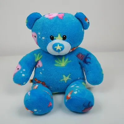 BAB Build A Bear Blue Teddy Bear Plush Under The Sea Ocean Nautical Fish • $26.50