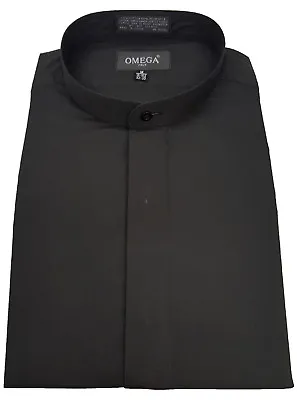 Men & Boy’s Mandarin Collar(banded Collar) Black Dress Shirt Non Pleat • $23.99