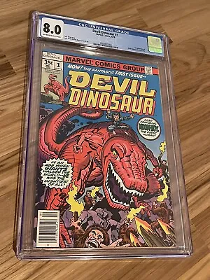 $79.99 • Buy Devil Dinosaur #1 CGC 8.0 1st Devil Dinosaur & Moon Boy Marvel Comics 1978 OW-WP