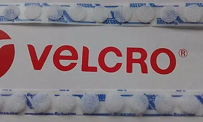 VELCRO® BRAND 13mm White Hook And Loop Self Adhesive Stick On Coins Spot Discs • £3.19