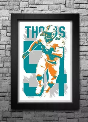 ZACH THOMAS Art Print/poster MIAMI DOLPHINS FREE S&H! JERSEY • $11.99