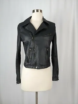 Adriano Goldschmied AG The Biker Jacket Moto Small Vegan Polished Cotton Jacket  • $23.99