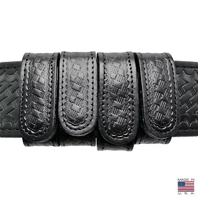 Perfect Fit Basketweave Duty Belt Keepers 1  Leather Hidden Snap 4 Pack • $26.13