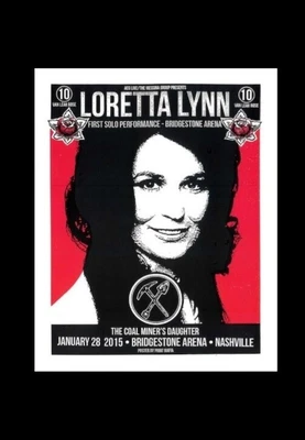 $379 • Buy LORETTA LYNN Nashville Bridgestone Arena 2015 Print Mafia #90/100 Concert Poster