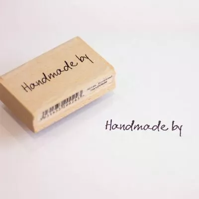 Scribbled 'Handmade By' Wooden Rubber Craft Stamp • £8.95