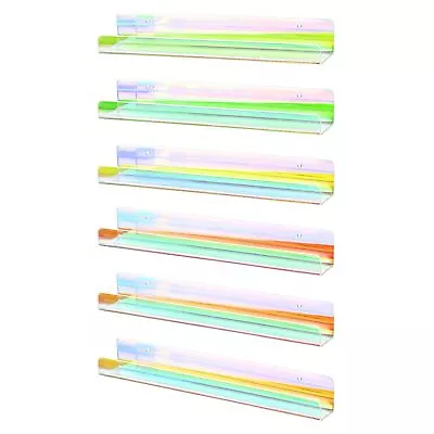 6 Pack Iridescent Acrylic Shelves 12  Nail Polish Rack Wall Mounted Shelves... • $18.95