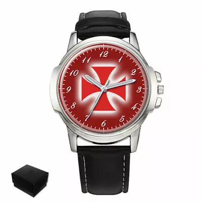 Templar Cross Knights Templar Masonic Gents Mens Wrist Watch Birthday Gift • £41.95