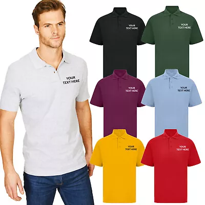 Personalised Embroidered Your Text Polo T-shirt Business Valentines Day Top • £12.99