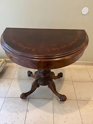 Walnut Victorian Style Card Table C. 1860 • $4500