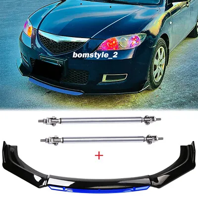 Front Bumper Lower Lip Spoiler Splitter+ Strut Rods For Mazda Protege5 2002 2003 • $95.11