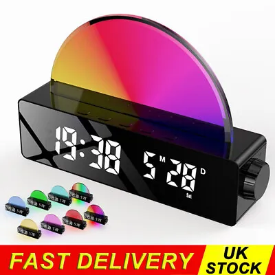 Digital Sunrise Alarm Clock Wake Up Light Bedside Lamp Color Night Light Sleep • £15.89