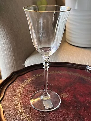 Single MIKASA SONATA GOLD Rimmed STEMWARE WINE GOBLET GLASS • 7 3/4  T7102/001 • $10