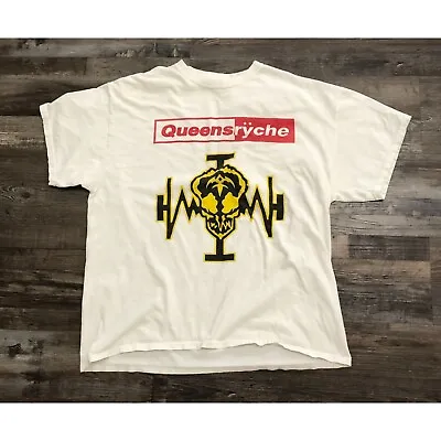 $15.97 • Buy Queensryche Mens XL White Rock Band Heavy Metal T Shirt