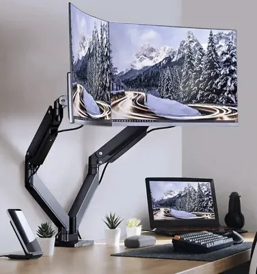 $78.22 • Buy AVLT Dual 17 -35  Monitor Arm Desk Mount Fits Two Flat/Curved Military Grade