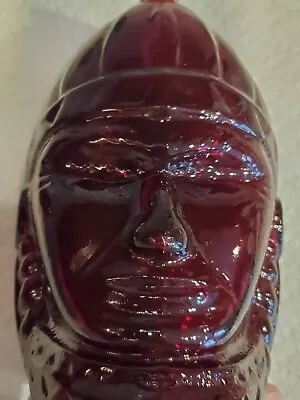1980 Wheaton Ruby Red Lenape Indian Coin Glass Bank  • $29.99