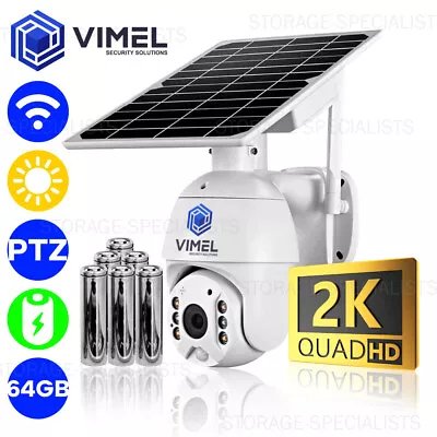 WIFI Security Solar Camera  ULTRA HD 2K LIVE VIEW 64GB Home Outdoor PTZ 24/7 • $189