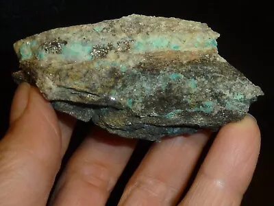 Turquoise Quartz Pyrite  Molybdenite Specimen Mineral Park Kingman AZ  3.4 Oz • $60