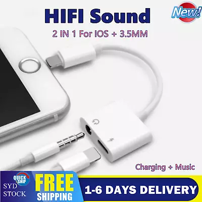 $8.95 • Buy IPhone Jack To 3.5mm Splitter 2 In 1 Adapter To AUX Headphone Jack And Charger