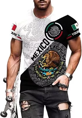 Custome Name Mexico Flag Mexican T-SHIRT Us Size Christmas Gift Best Price • $16.95