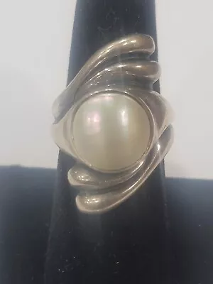 Priscilla Sterling Silver Mother Of Pearl Ring Size 7 Made In Mexico • $65