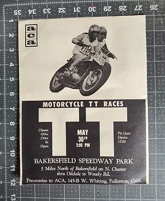 ORIGINAL! VINTAGE  MOTORCYCLE RACING LITHO Poster/ Hand Bill. AMA FIM TT Races • $19.99