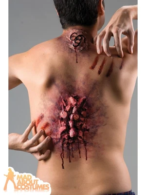 Slashed Back Reel Prosthetic FX Make Up Set Halloween Zombie Horror Fancy Dress • £11.99