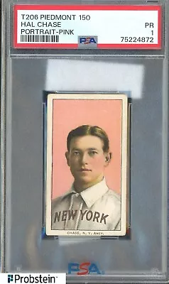 T206 Hal Chase Pink Portrait New York Piedmont 150 Subjects PSA 1 Pr • $91