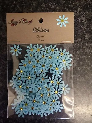 100small Blue DAISY FLOWER CARD MAKING #25 Birthday Table Crafts Gift Kids Craft • £1.89