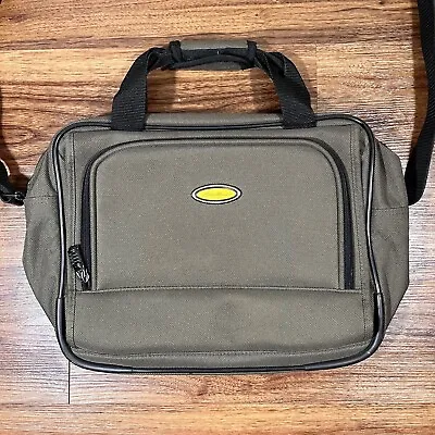 Eddie Bauer Messenger Weekend Bag Green Canvas Laptop Travel Shoulder Strap • $17.50