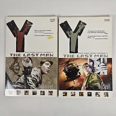 Y The Last Man Book 1 & 2 Comic Book Lot Cycles Unmanned Vertigo Graphic Novel • $16.15