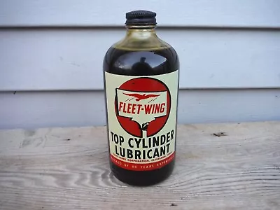 Vintage Fleet-wing Fleetwing Top Cylinder Lubricant Oil Bottle Motor Oil Can  • $9.99