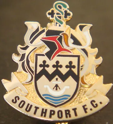 £8 • Buy SOUTHPORT FC Club Crest Type Badge Brooch Pin In Gilt 19mm X 22mm