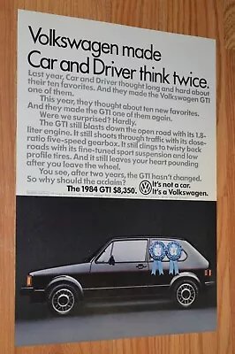 ★1984 Vw Gti Original Vintage Advertisement Print Ad 84 Volkswagen • $9.99