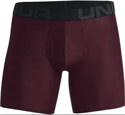 Under Armour Men’s UA Tech 6” Inch Boxerjock 1 Pack Dark Maroon Size Medium New • $12.99