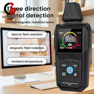 Digital EMF Meter Temperature/Electric Field / Magnetic Field Radiation Detector • $21.84
