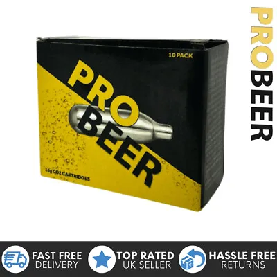 10 CO2 Unthreaded NON Threaded 16g Cartridge Cylinder Beer Keg Bike TyreInflator • £13.99